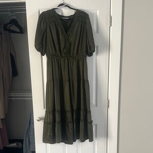 Nanette Lepore Dark Green Midi Dress